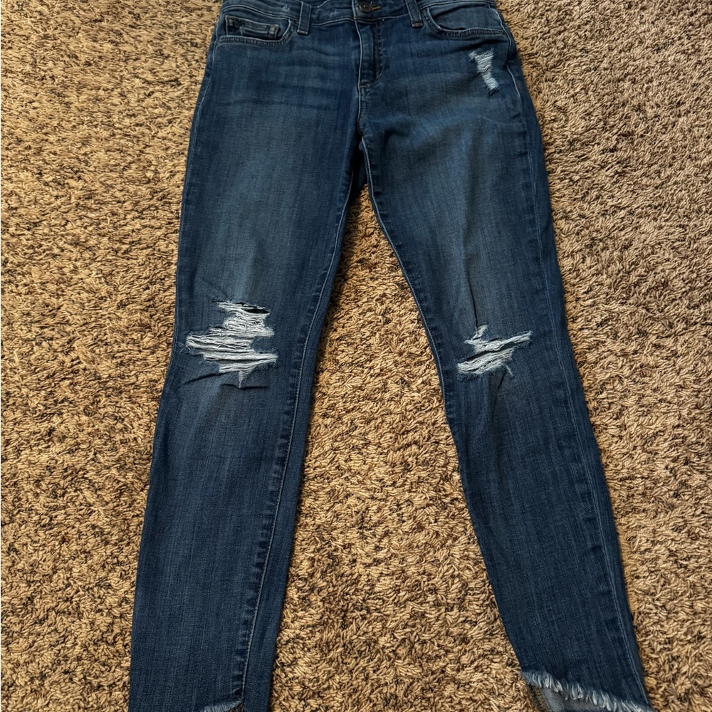 Women's Distressed Blue Jeans